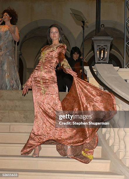 Model poses during the fashion show at Chrysalis' Fourth Annual Butterfly Ball at a private residence on April 9, 2005 in Bel Air, California.