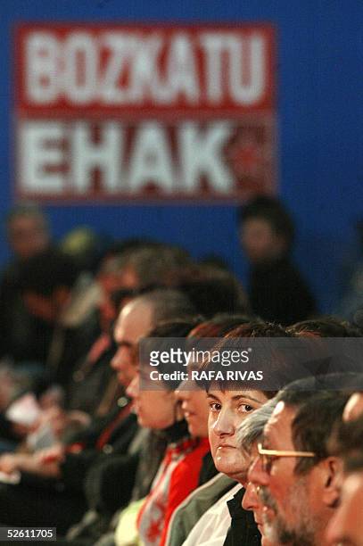 Euskal Herrialdetako Alderdi Komunista - EHAK-PCTV candidate Nekane Erauzkin for the 17 April 2005 Basque regional elections, attends the first EHAK...