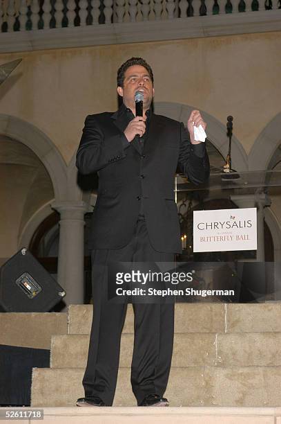 Producer Brett Ratner speaks at Chrysalis' Fourth Annual Butterfly Ball at a private residence on April 9, 2005 in Bel Air, California.