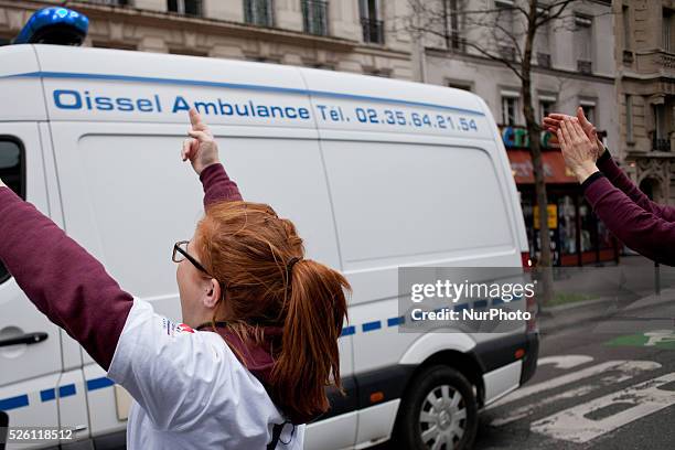 Third demonstration of the midwives in Paris from Denfert Rochereau to the health ministery. They want to be recongnize as medical personnel. Some...
