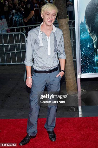 Tom Felton attends the "Harry Potter and the Half-Blood Prince Film Premiere" at the Ziegfeld Theatre in New York City.