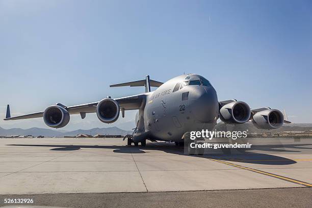 c-17 military cargo transport aircraft - australian airforce stock pictures, royalty-free photos & images