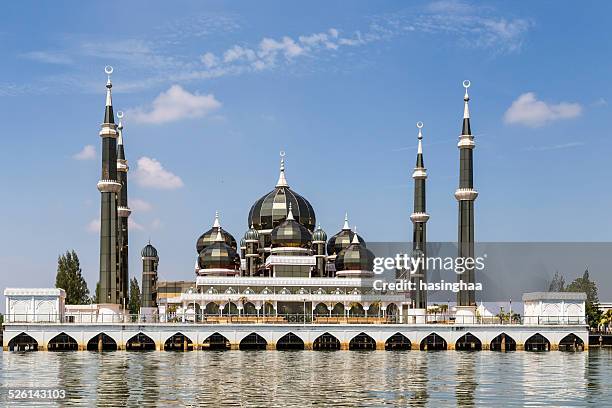 the crystal mosque or masjid kristal - crystal mosque stock pictures, royalty-free photos & images