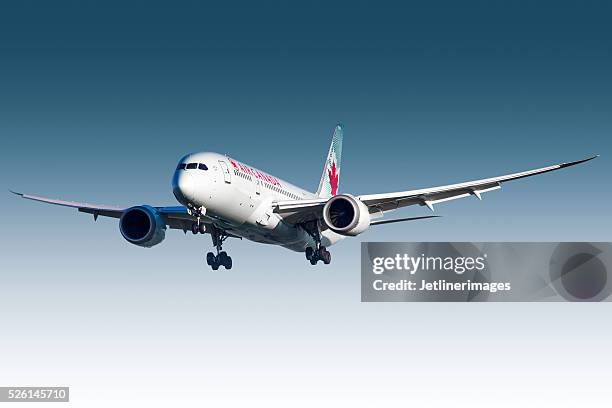 air canada boeing 787 dreamliner - airplane take off stock pictures, royalty-free photos & images