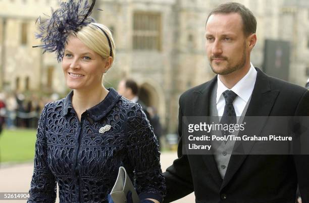 Prince Haakon and Princess Mette-Marit of Norway attend the Service of Prayer and Dedication blessing the marriage of TRH Prince Charles, the Prince...
