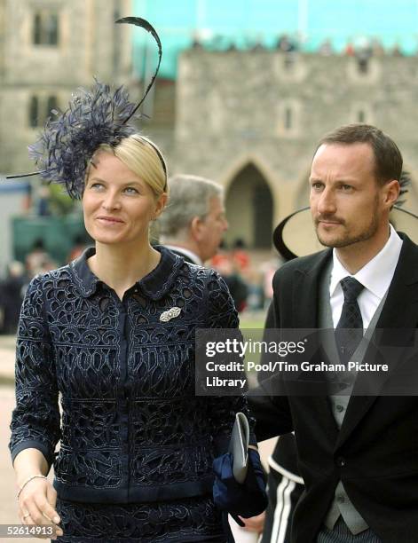 Prince Haakon and Princess Mette-Marit of Norway attend the Service of Prayer and Dedication blessing the marriage of TRH Prince Charles, the Prince...