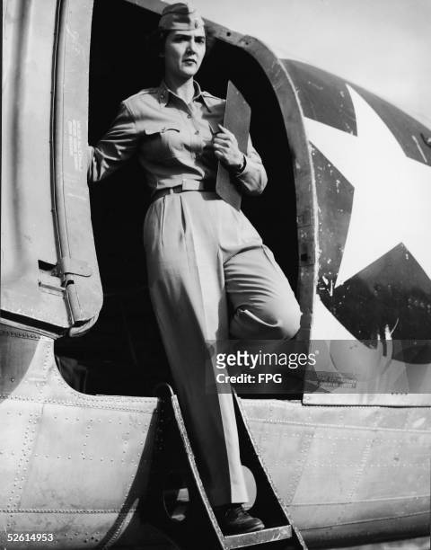 Lieutenant Janice Feagin of Montgomery, Alabama, becomes the first American flight nurse to enter the North Korean field during the Korean War as she...