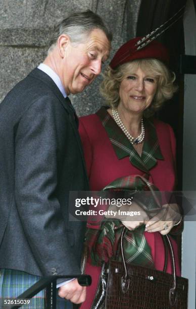 Prince Charles, the Prince of Wales, and his wife Camilla, the Duchess Of Cornwall, attend Sunday church service on the first day of their honeymoon,...