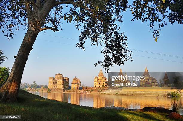 morning of betwa river, orchha - madhya pradesh fort stock pictures, royalty-free photos & images