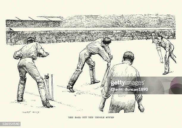 ilustraciones, imágenes clip art, dibujos animados e iconos de stock de victoriano partido de críquet, el siglo xix - lords cricket ground