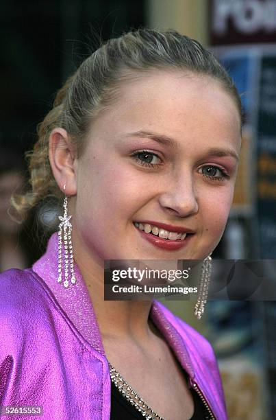 Actress Skye McCole Bartusiak arrives at Dramatic Film premiere of "SMILE" at the Arclight Theater on April 5, 2005 in Hollywood, California. .