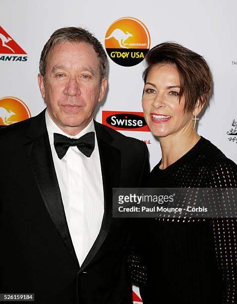 Tim Allen and Jane Hajduk arrives on the red carpet at the 10th Anniversary G'Day USA Black Tie Gala.