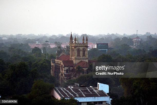 View of All saints cathedral church ,Allahabad on December 12,2015.Of the worlds top 20 polluted cities, 13 are in India compared to just three in...