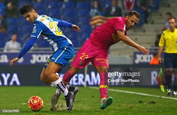 December 19- SPAIN: Marco Asensio and Castellano during the match between RCD Espanyol and UD Las Palmas, corresponding to the week 16of the spanish...