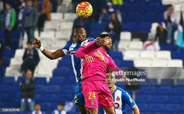 December 19- SPAIN: Pape Diop and Tana during the match between RCD Espanyol and UD Las Palmas, corresponding to the week 16of the spanish League,...