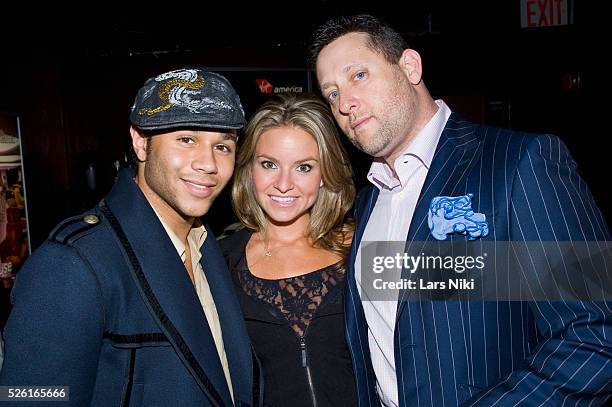 Corbin Bleu and Brad Feinstein attend the "New York, I Love You" film premiere after party and the "Opera Swimwear" by Sueli Costa Spring 2010...