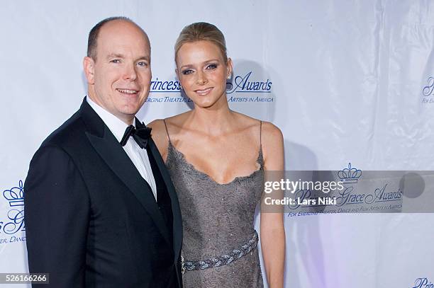 Prince Albert II and Charlene Wittstock attend "The Princess Grace Awards Gala" at Cipriani 42nd Street in New York City.