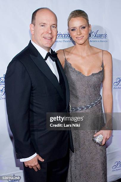 Prince Albert II and Charlene Wittstock attend "The Princess Grace Awards Gala" at Cipriani 42nd Street in New York City.