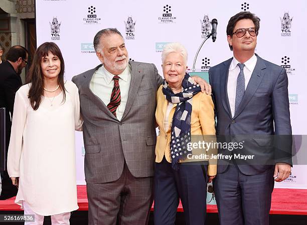 Actress Talia Shire, Francis Ford Coppola, Eleanor Coppola, Roman Coppola attends his Hand and Footprint Ceremony at TCL Chinese Theatre IMAX on...