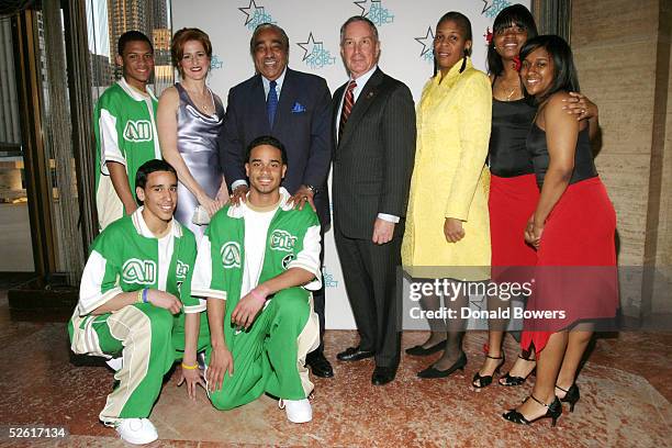 President of the All Stars Project Gabrielle Kurlander, Congressman Charles Rangel , New York City Mayor Michael Bloomberg and Dr. Lenora Fulani pose...