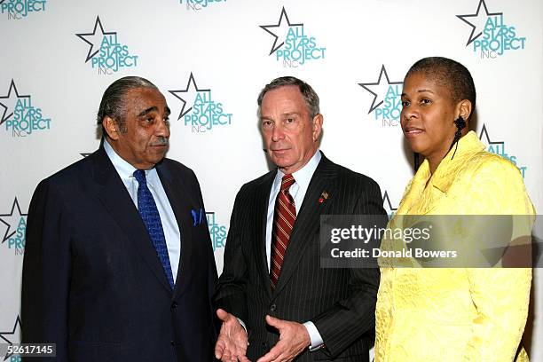 Congressman Charles Rangel , New York City Mayor Michael Bloomberg and Dr. Lenora Fulani attend the All Stars Project Charity Gala at Lincoln Center...