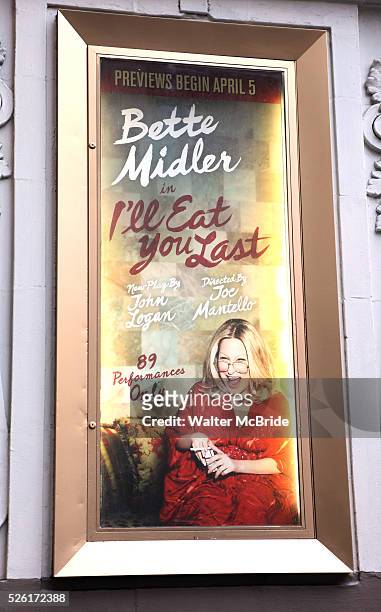 Theatre Marquee Unveiling for Bette Midler starring in 'I'll Eat You Last: A Chat with Sue Mengers' at the Booth Theatre in New York City. 3/25/2013....