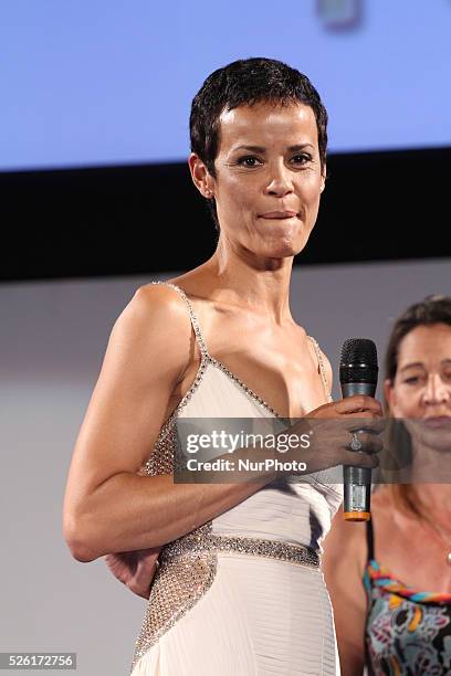 Nadege du Bospertus during the Taormina Film Fest, in Taormina, Sicily on June 20, 2013. Photo: Manuel Romano/NurPhoto