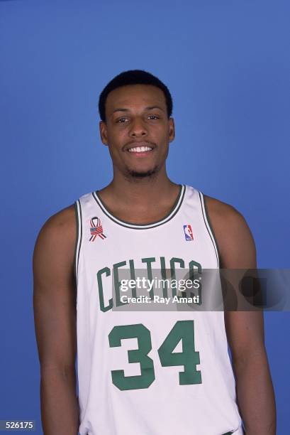 Paul Pierce of the Boston Celtics poses for a studio portrait on Media Day in Boston, Massachusetts. NOTE TO USER: It is expressly understood that...