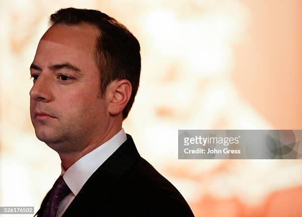 Republican National Committee Chairman Reince Priebus waits for the start of the U.S. Vice presidential debate between Republican vice presidential...