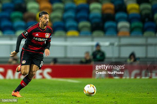 Leverkusens midfielder Karim Bellarabi in action during the UEFA Europa League Round of 32 first leg soccer match between Sporting CP and Bayer...