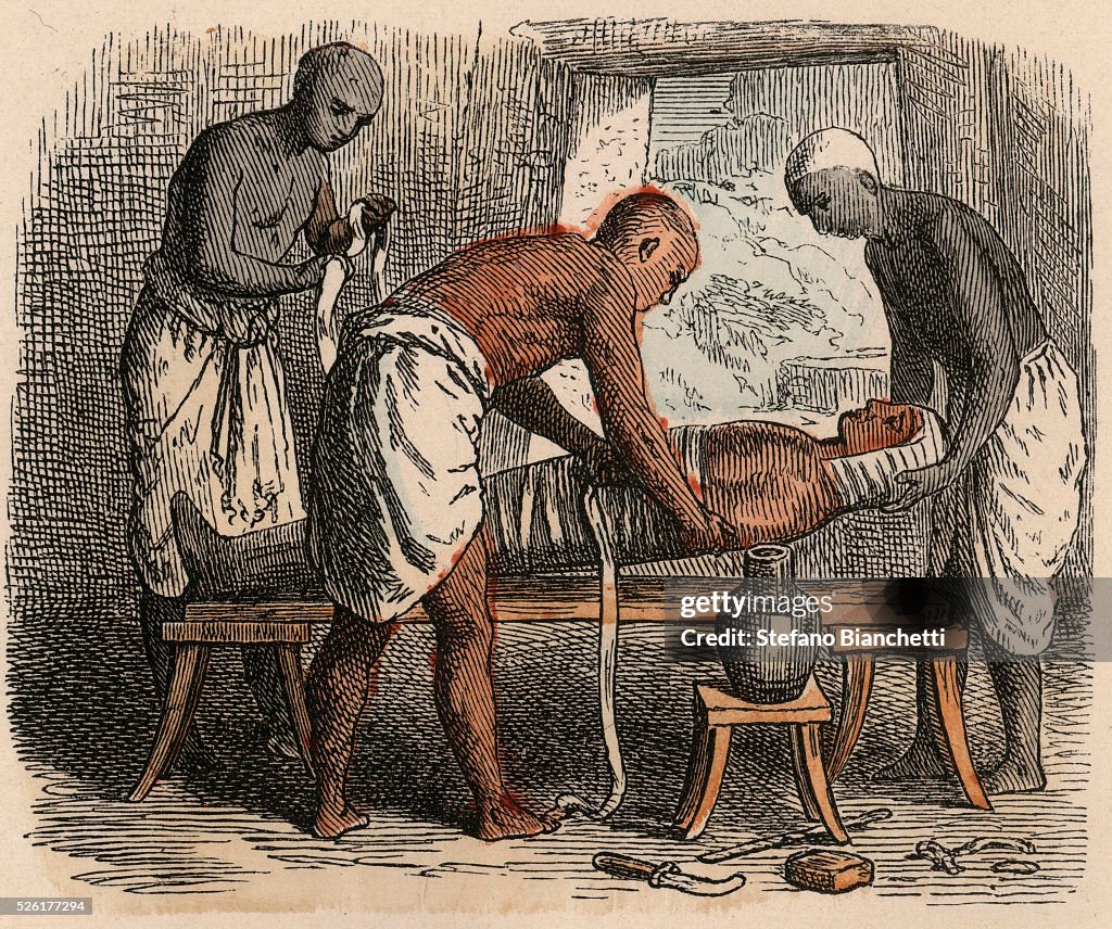 Wrapping of a Mummy in Ancient Egypt