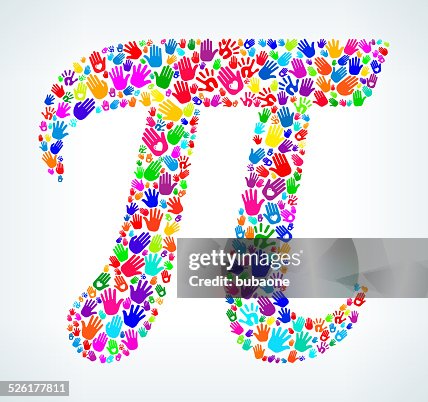 Pi Symbol On Hands Pattern White Background High-Res Vector Graphic ...