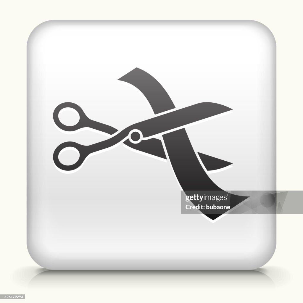 Button With Ribbon Square Button With Ribbon Cutting Royalty Free Vector Art High-Res ...