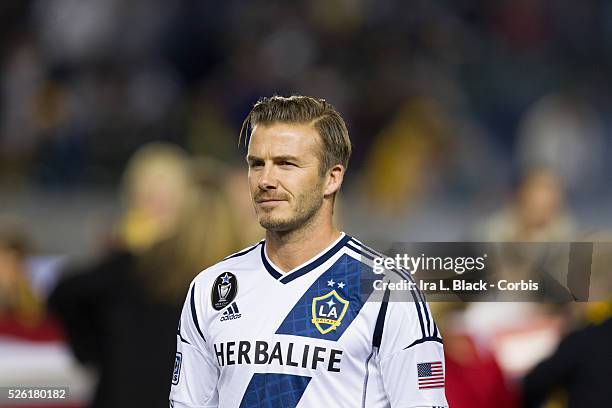 Galaxy player David Beckham during Western Conference Finals match between LA Galaxy and Seattle Sounders. LA Galaxy won the match with a score of...