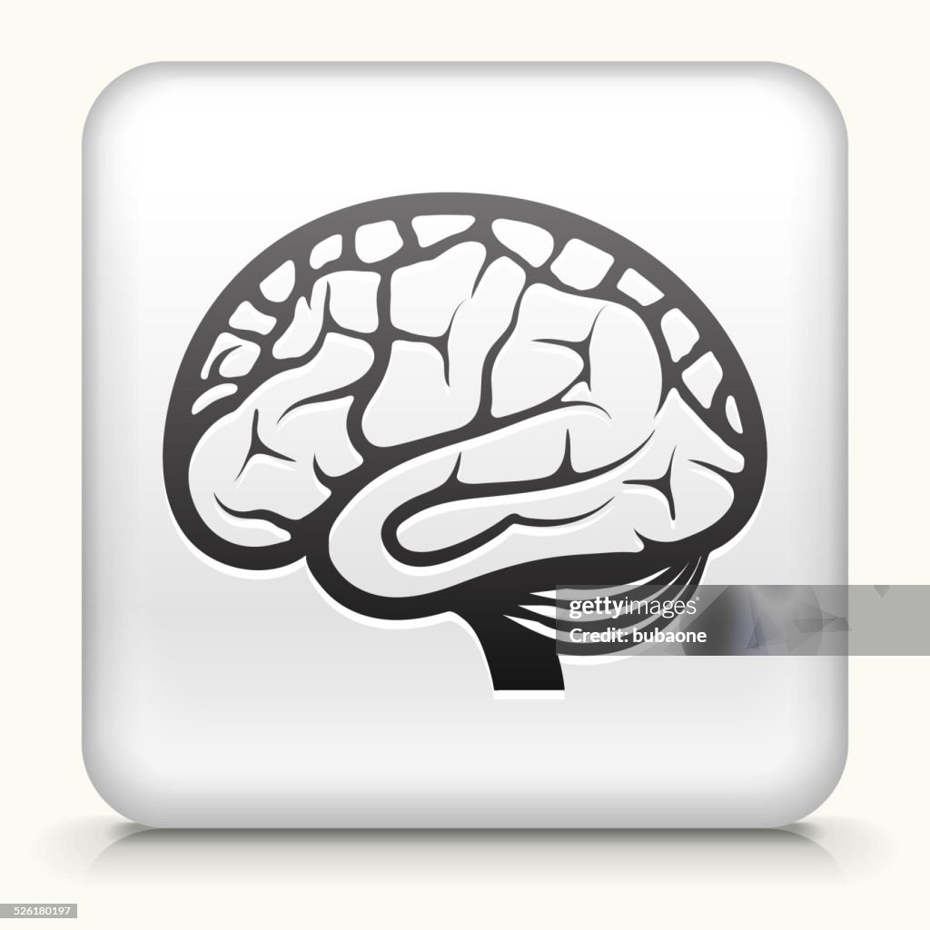Brain Icon Square Square Button With Brain Royalty Free Vector Art High-Res Vector ...