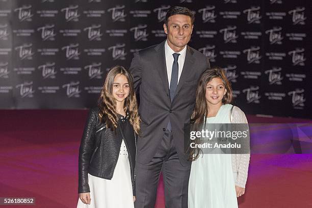 Ex soccer player Xavier Zanetti attends the premiere of Tini-La nuova vita di Violetta at Auditorium Parco della Musica on April 2016 in Rome, Italy.