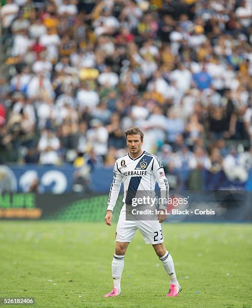 Galaxy player David Beckham during the 2012 MLS Cup Championship Match between LA Galaxy and Houston Dynamo. LA Galaxy won the match with a score of...