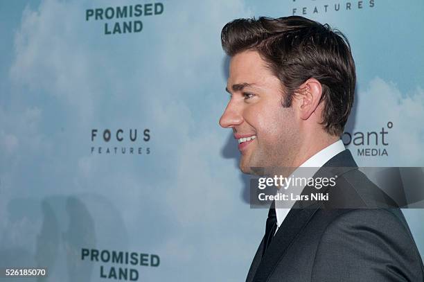 John Krasinski attends the Promised Land premiere at the AMC Lowes Lincoln Square 13 in New York City. �� LAN