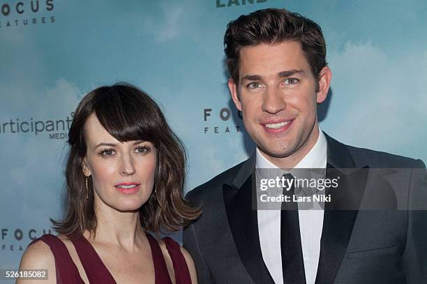 Rosemarie DeWitt and John Krasinski attend the Promised Land premiere at the AMC Lowes Lincoln Square 13 in New York City. �� LAN