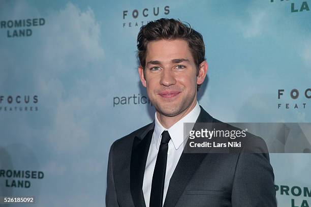 John Krasinski attends the Promised Land premiere at the AMC Lowes Lincoln Square 13 in New York City. �� LAN