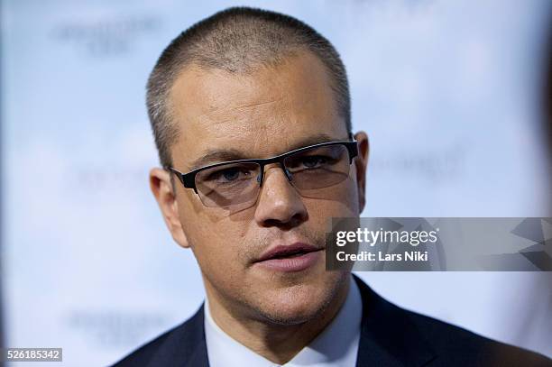 Matt Damon attends the Promised Land premiere at the AMC Lowes Lincoln Square 13 in New York City. �� LAN