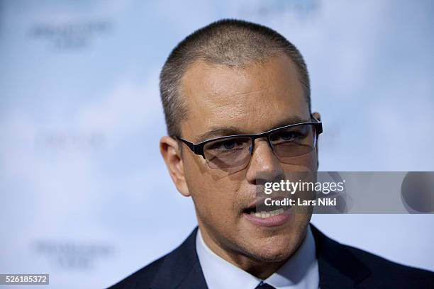 Matt Damon attends the Promised Land premiere at the AMC Lowes Lincoln Square 13 in New York City. �� LAN