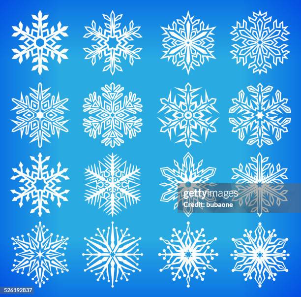 ilustraciones, imágenes clip art, dibujos animados e iconos de stock de snowflakes blanco sobre fondo azul de invierno vector conjunto de iconos de interfaz - winter solstice