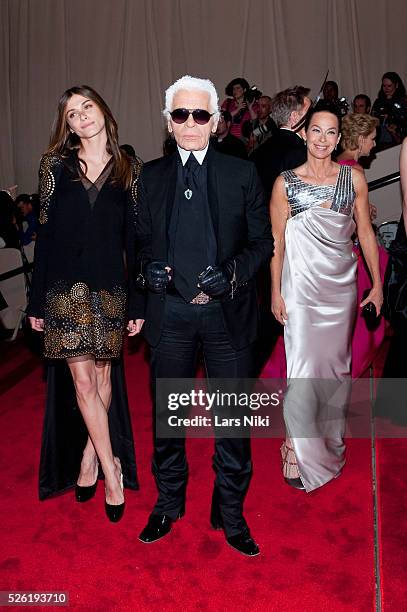 Karl Lagerfeld attends "American Woman: Fashioning A National Identity" Costume Institute Gala at The Metropolitan Museum of Art in New York City.