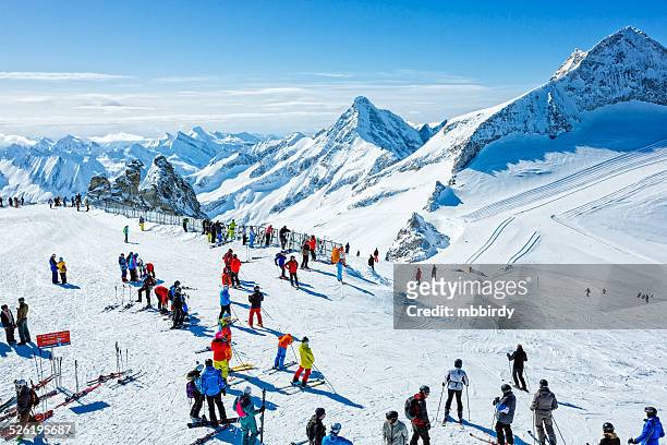 winter ski resort hintertux, tyrol, austria - austria stock pictures, royalty-free photos & images