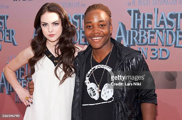 Elizabeth Gillies and Leon Thomas attend "The Last Airbender" New York premiere at Alice Tully Hall in New York City.