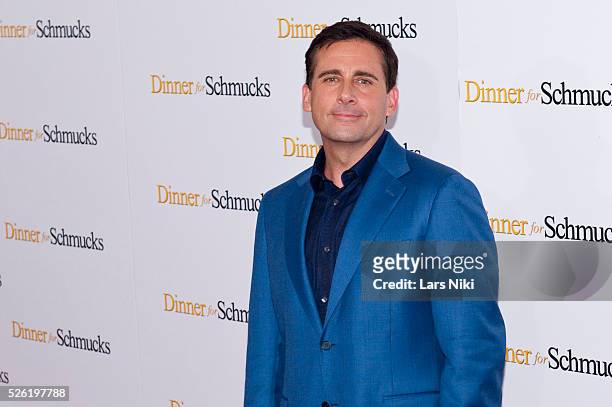 Steve Carell attends the "Dinner For Schmucks" New York premiere at the Ziegfeld Theater in New York City.