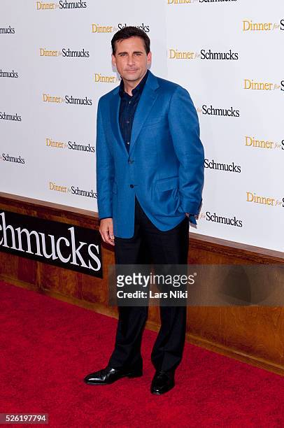 Steve Carell attends the "Dinner For Schmucks" New York premiere at the Ziegfeld Theater in New York City.