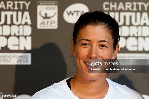 Garbine Muguruza attends Charity day tournament during Mutua Madrid Open at Caja magica on April 29, 2016 in Madrid, Spain.