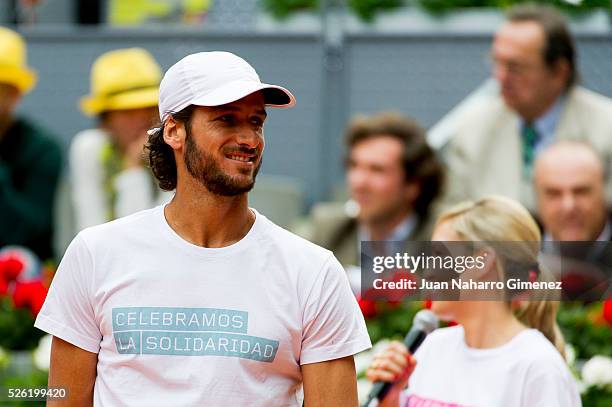 Feliciano Lopez attends Charity day tournament during Mutua Madrid Open at Caja magica on April 29, 2016 in Madrid, Spain.